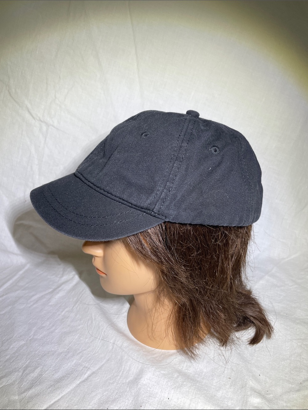 Women's Black Cotton Casual Baseball Cap